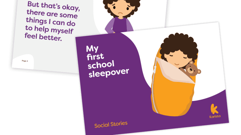 Printable Social Story - My first school sleepover